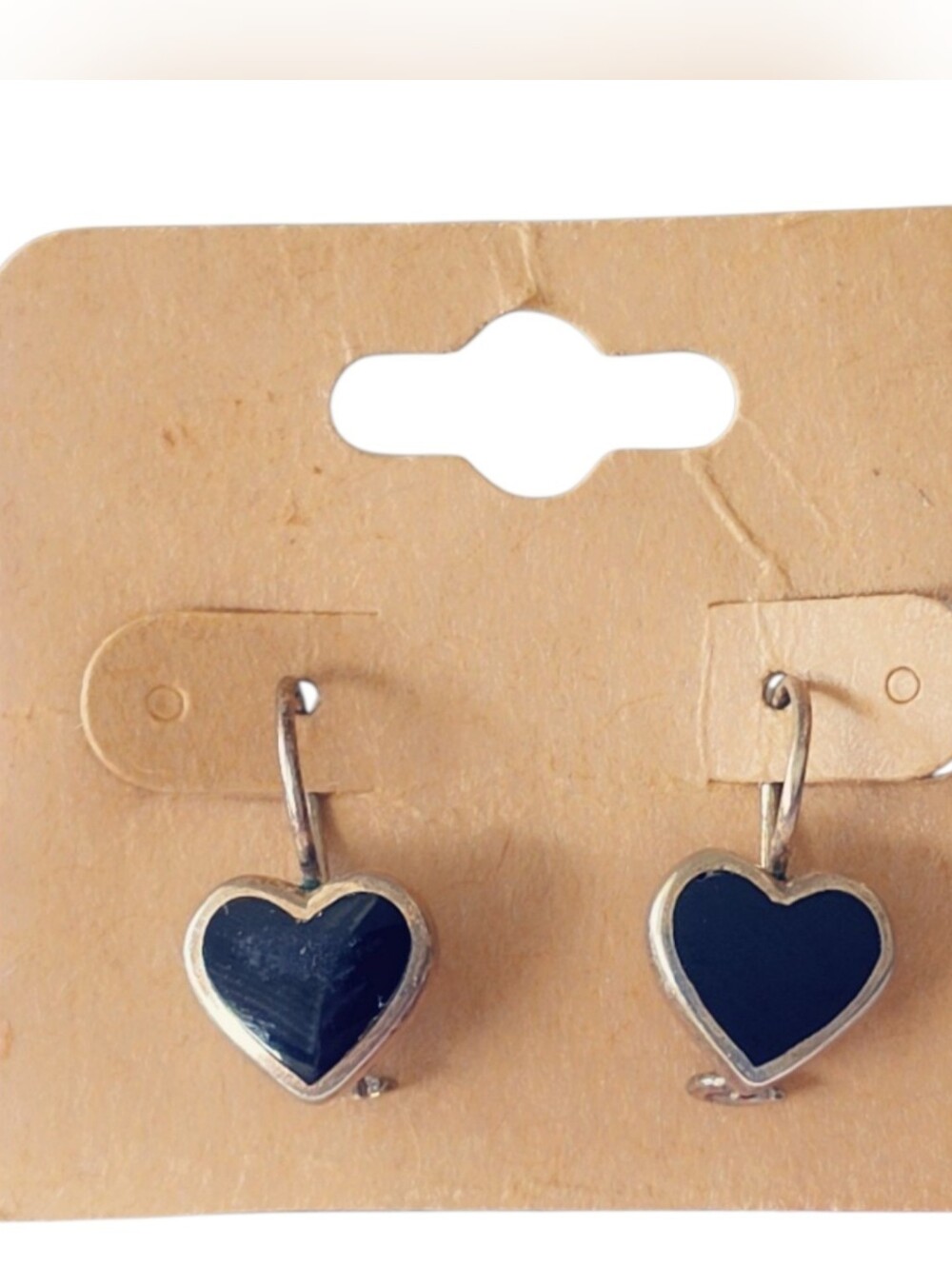 Estate Sterling Silver 925 Onyx Earrings